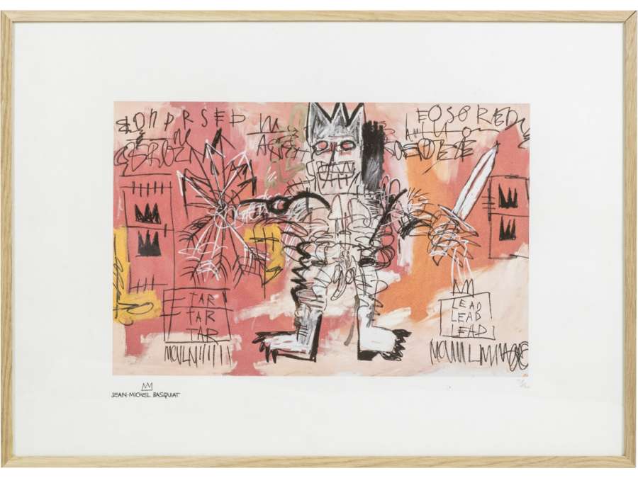 Silkscreen print by Jean-Michel Basquiat, +Contemporary art from the 90s