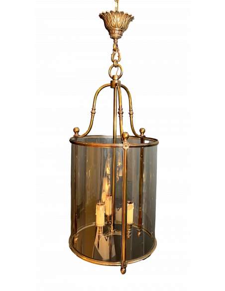 Neoclassical brass lantern from the 1970s-Bozaart