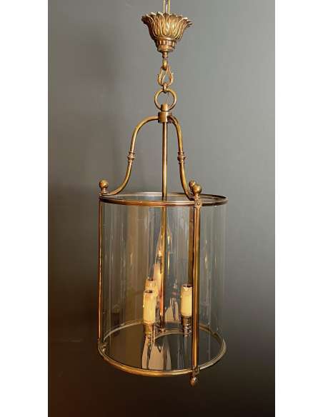 Neoclassical brass lantern from the 1970s-Bozaart