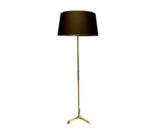 Neoclassical bronze floor lamp from the 1940s