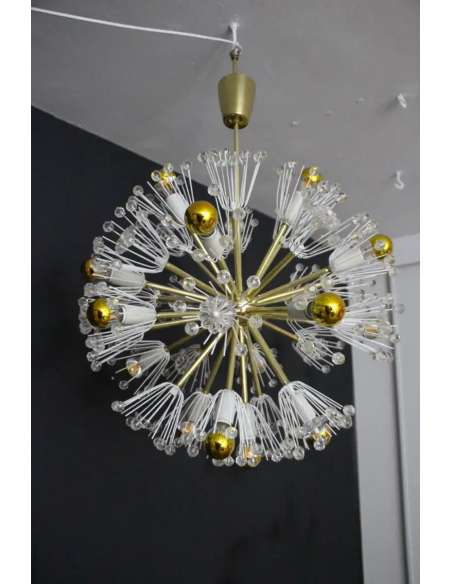 Vintage sputnik chandelier, Year 50-Bozaart