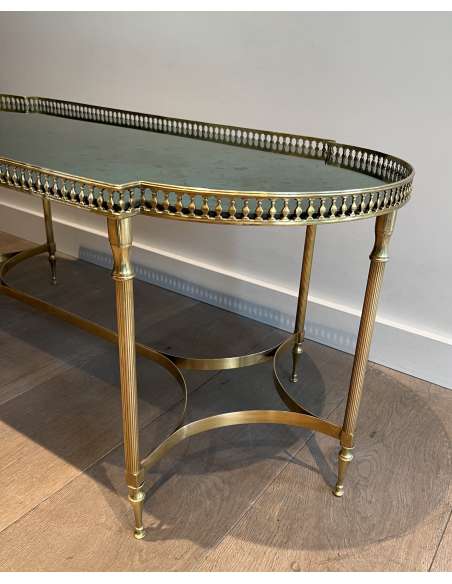 Neoclassical brass coffee table from the 1940s-Bozaart