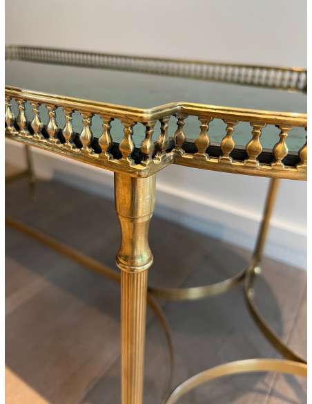 Table basse en laiton de style néoclassique des années 40-Bozaart
