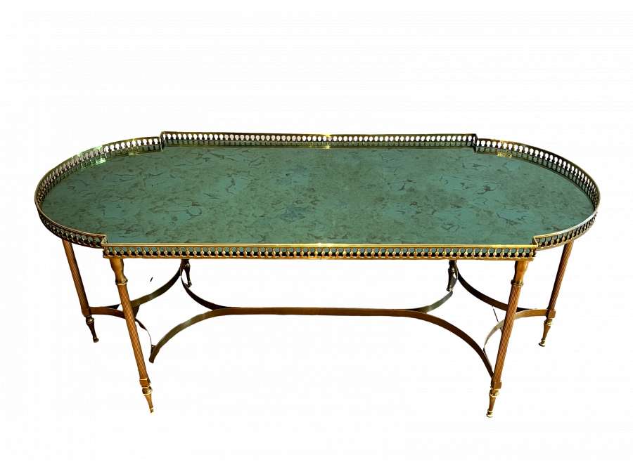 Neoclassical brass coffee table from the 1940s