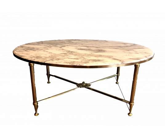 Table basse en laiton de style néoclassique, Année 40