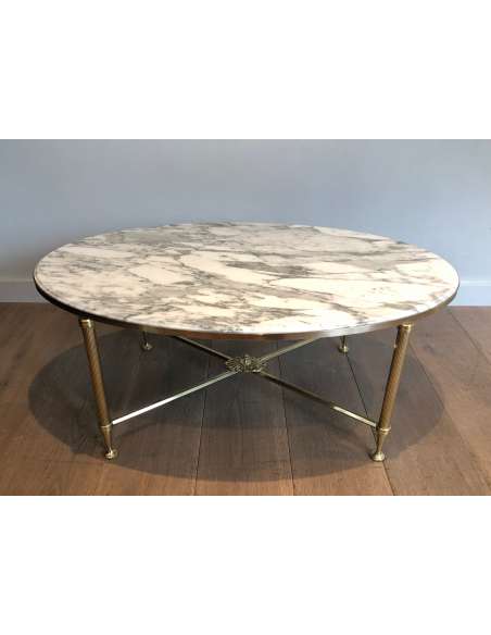 Table basse en laiton de style néoclassique, Année 40-Bozaart