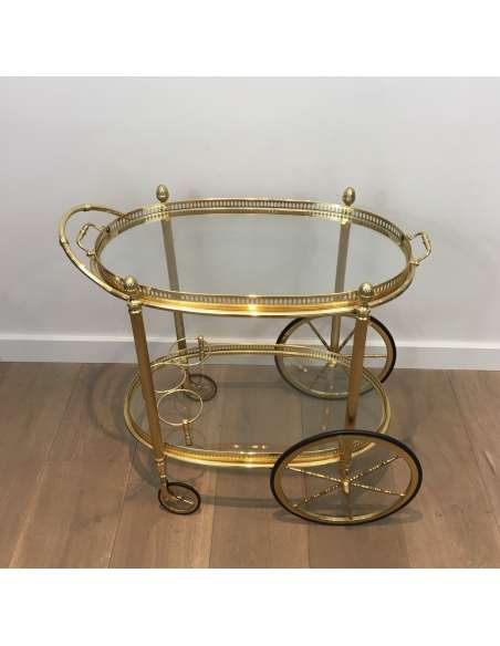 Modern brass rolling table from the 40s-Bozaart