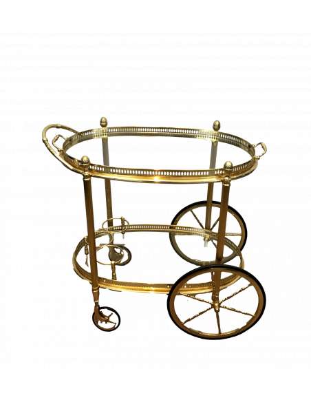 Modern brass rolling table from the 40s-Bozaart