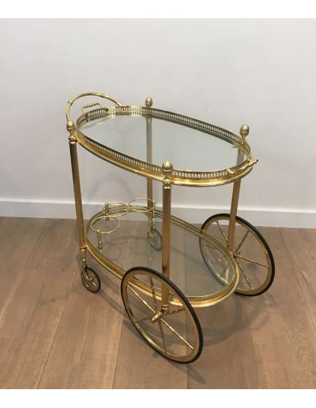 Modern brass rolling table from the 40s-Bozaart