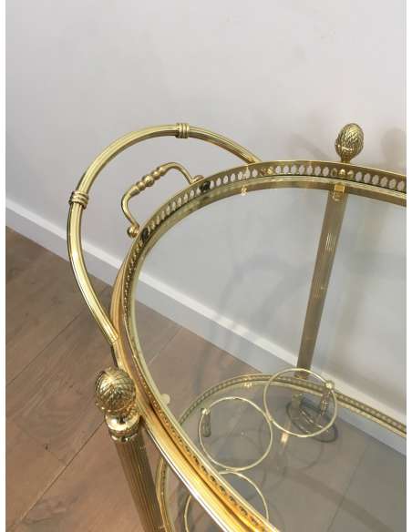 Modern brass rolling table from the 40s-Bozaart