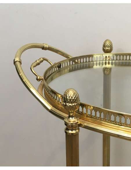 Modern brass rolling table from the 40s-Bozaart