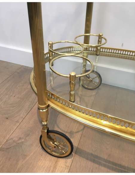 Modern brass rolling table from the 40s-Bozaart