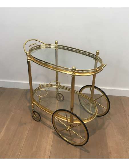 Modern brass rolling table from the 40s-Bozaart