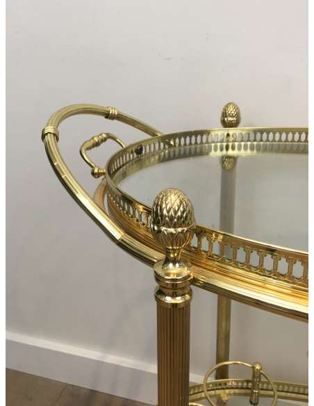 Modern brass rolling table from the 40s-Bozaart