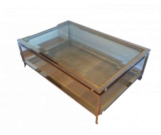 70s chrome coffee table