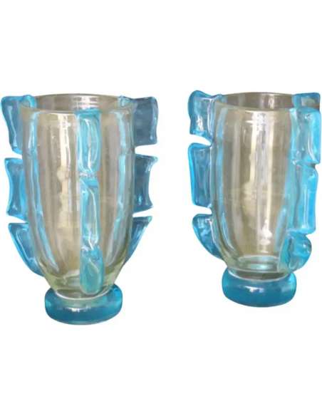 Grands vases en verre des années 80 par Costantini-Bozaart