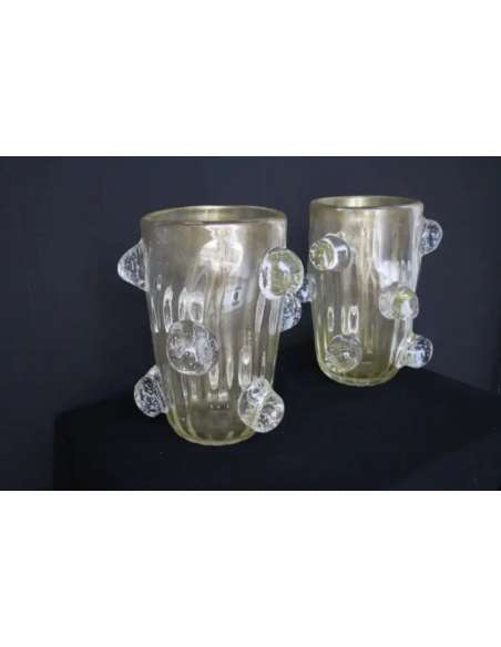 Grandes vases en verre de Murano des années 80-Bozaart