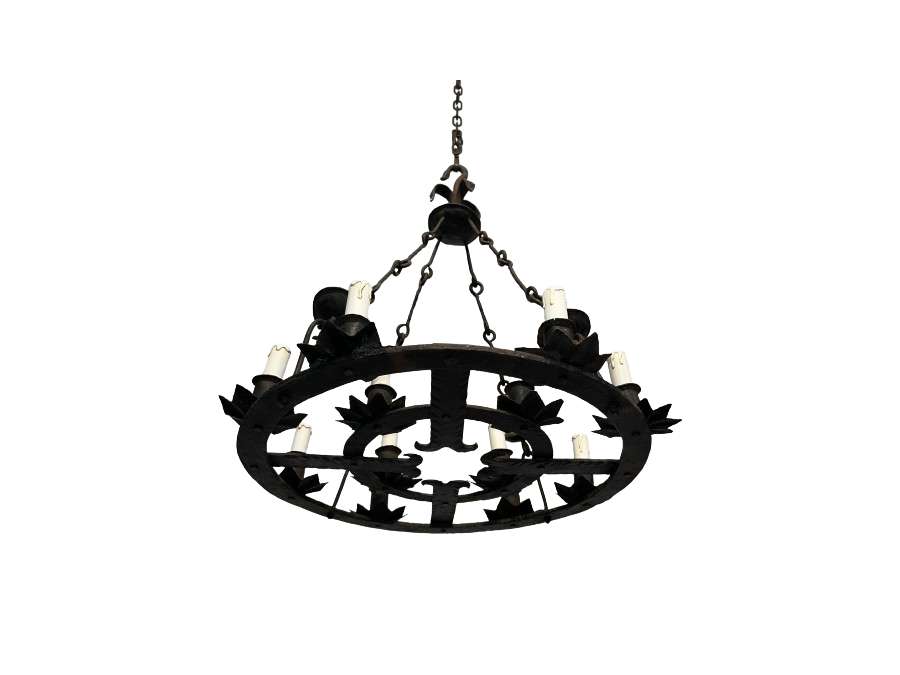 Modern wrought iron chandelier+ in the Gothic style, Year 40