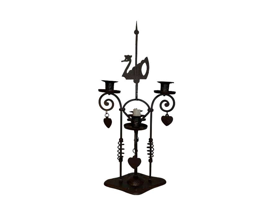 Vintage wrought iron +candelabra from the 50s