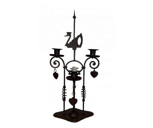 Vintage wrought iron candelabra from the 50s