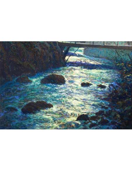 Peinture Paysage d'Arsène Chabanian "Le vieux moulin à eau"-Bozaart