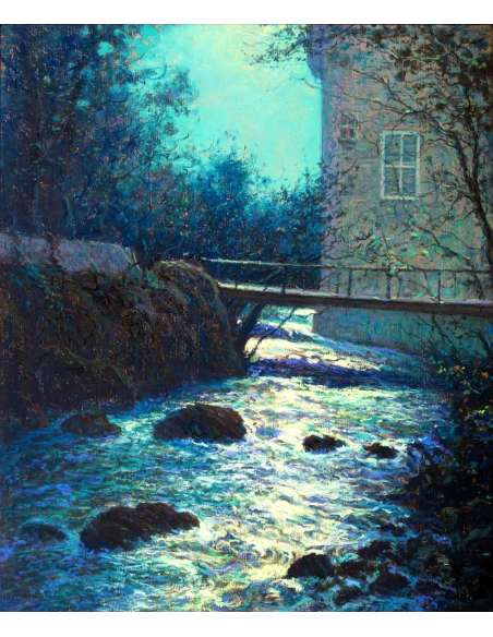 Peinture Paysage d'Arsène Chabanian "Le vieux moulin à eau"-Bozaart