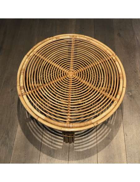 Rattan design coffee table from the 70s-Bozaart
