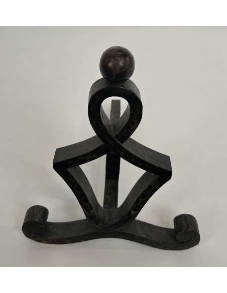 Chenets en fer forgé des années 40-Bozaart