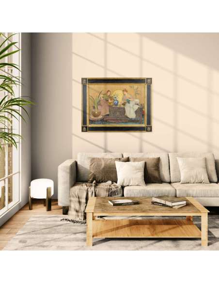 Peinture en aquarelle du 19ème siècle par Hector Caffieri-Bozaart