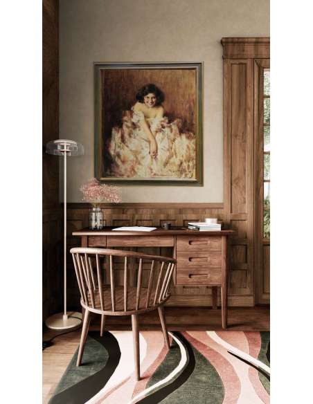 20th century oil on canvas portrait by Francesco Longo Mancini-Bozaart