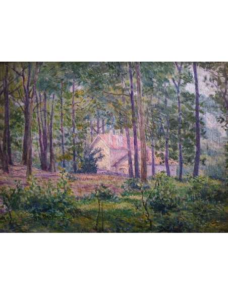 Oil on panel “Woods near Meudon” 20th century-Bozaart