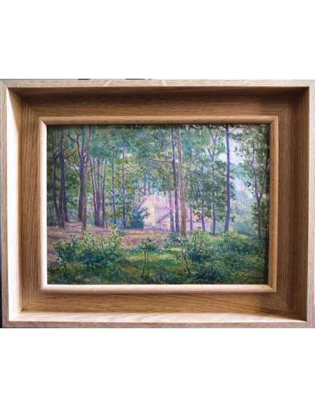 Oil on panel “Woods near Meudon” 20th century-Bozaart