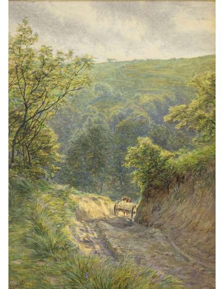 19th-century oil-on-canvas landscape by Frank Walton (1840-1928)-Bozaart