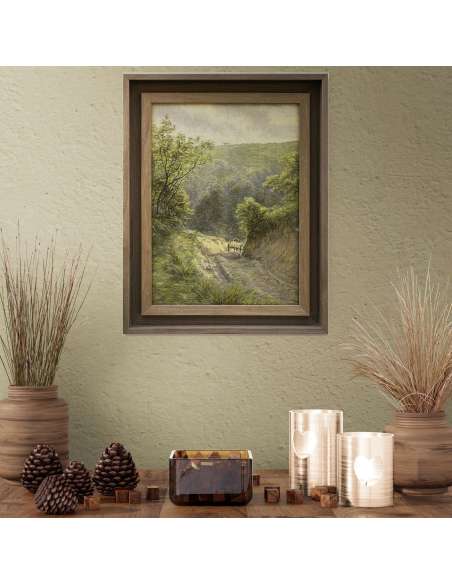 19th-century oil-on-canvas landscape by Frank Walton (1840-1928)-Bozaart