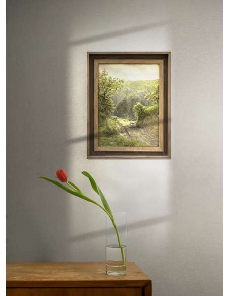 Paysage huile sur toile du 19ème siècle par Frank Walton (1840–1928)-Bozaart