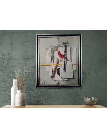 Still life oil on canvas from the 20th century by Jean Grimal (1942-1998)-Bozaart