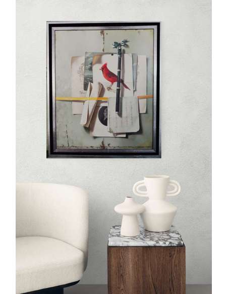Still life oil on canvas from the 20th century by Jean Grimal (1942-1998)-Bozaart