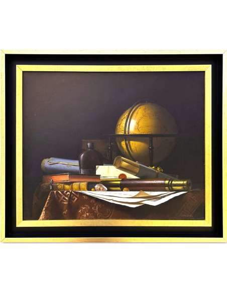 Still life, 20th century oil on canvas by Jean Grimal (1942-1998)-Bozaart