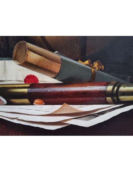 Nature morte, huile sur toile du 20ème siècle par Jean Grimal (1942–1998)-Bozaart