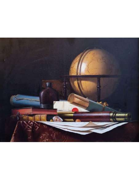 Nature morte, huile sur toile du 20ème siècle par Jean Grimal (1942–1998)-Bozaart