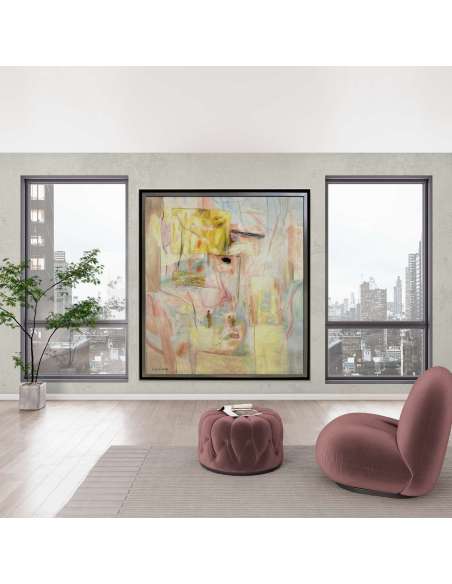 Abstract painting, oil on canvas from the 20th century by Pierre Vlerick (1923-1999)-Bozaart