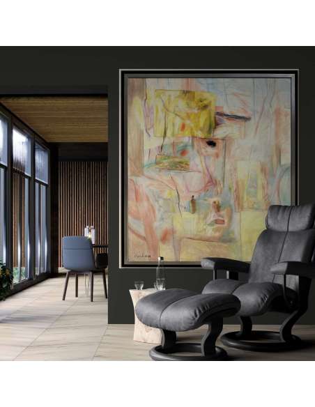 Abstract painting, oil on canvas from the 20th century by Pierre Vlerick (1923-1999)-Bozaart