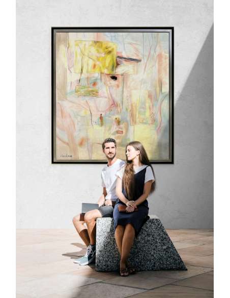Peinture abstraite, huile sur toile du 20ème siècle par Pierre Vlerick (1923–1999)-Bozaart