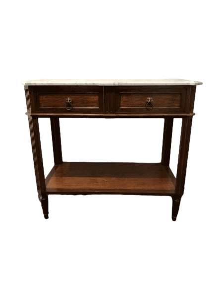 Mahogany console table with Louis XVI style marble top-Bozaart