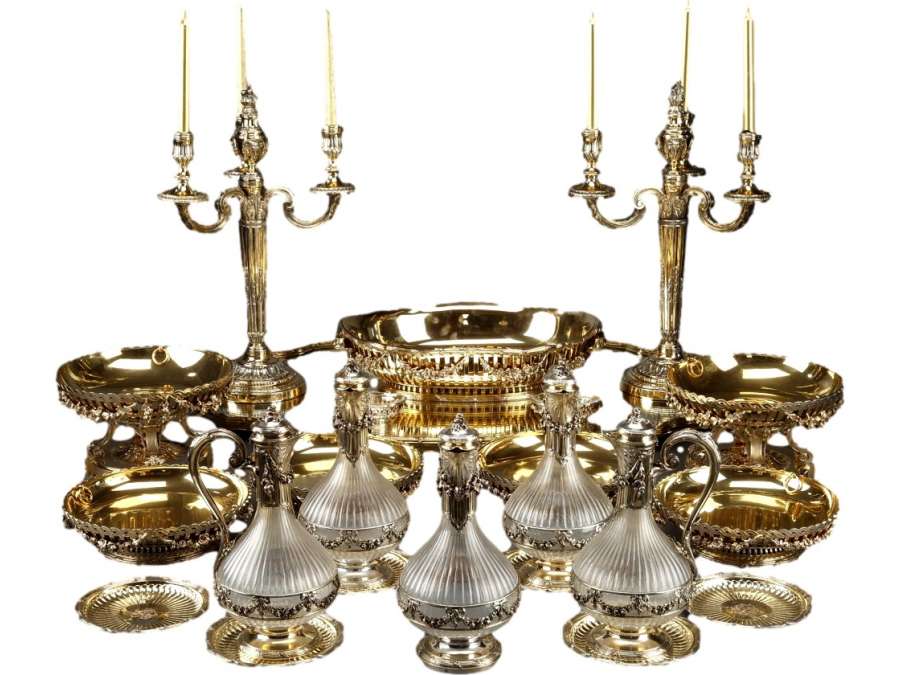 Set of parts decoration of table in vermeil Goldsmith BOIN TABURET