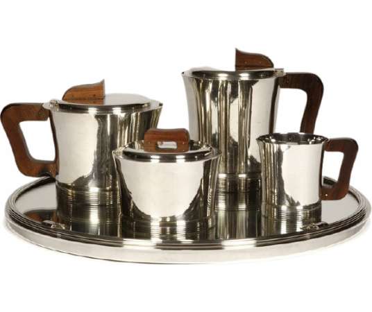 Orfèvre JEAN E. PUIFORCAT - Service thé café en argent massif ART DECO