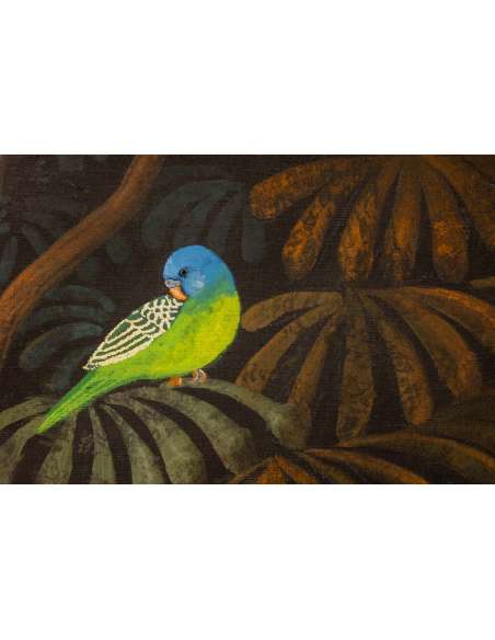 Grand panneau peint à l’acrylique sur toile de lin. Travail contemporain -Bozaart