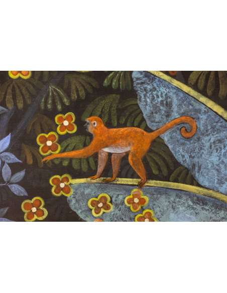 Large panel painted with acrylic on linen canvas. Contemporary work. -Bozaart