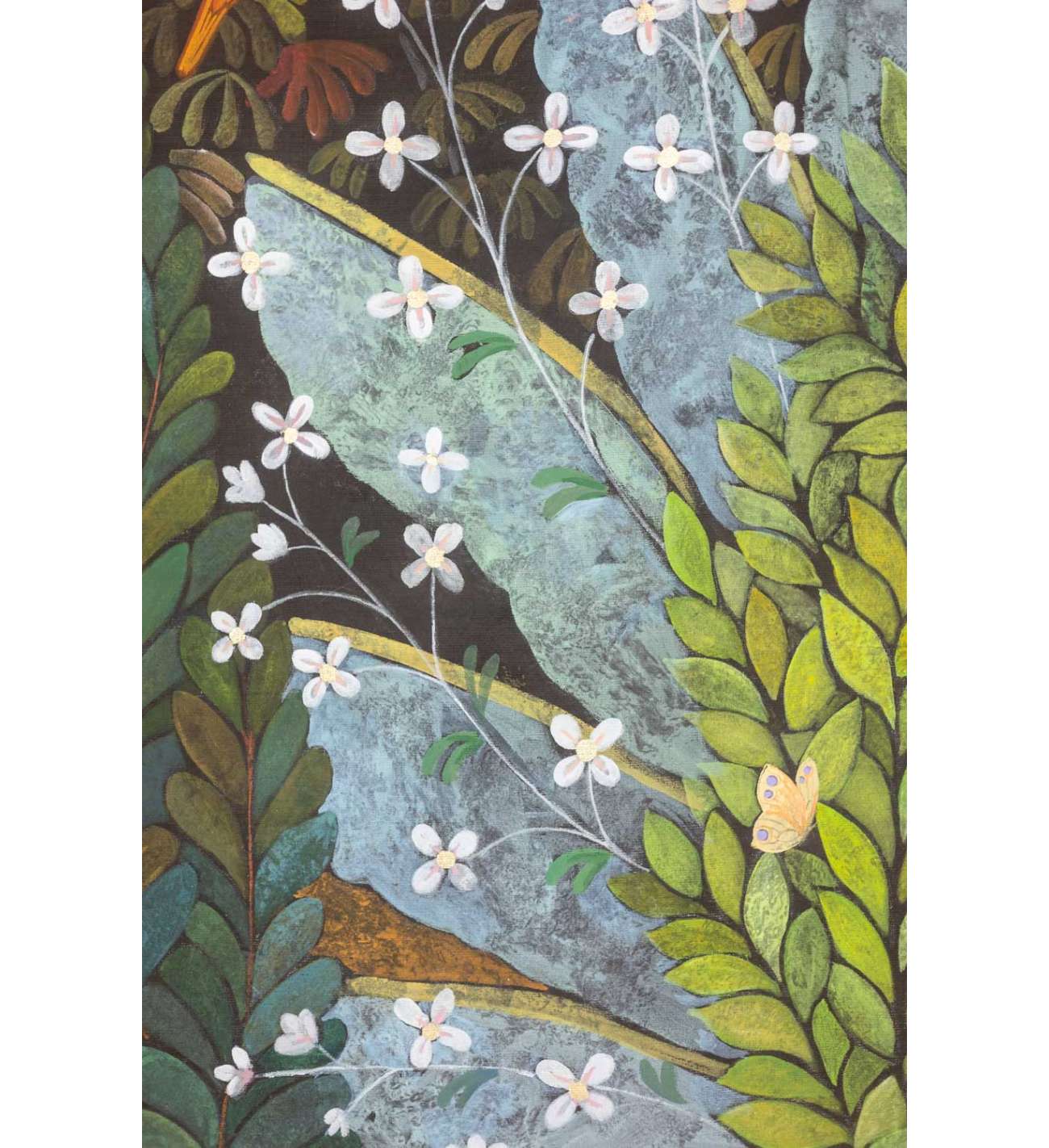 Large panel painted with acrylic on... Large panel painted with acrylic on linen canvas. Contemporary work.