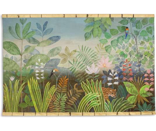 Large panel painted with acrylic on linen canvas. Contemporary work.